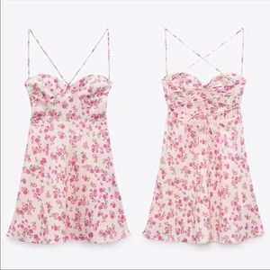 Zara floral pink dress